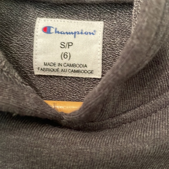 Kids gray Champion hoodie size 6 - Picture 3 of 5
